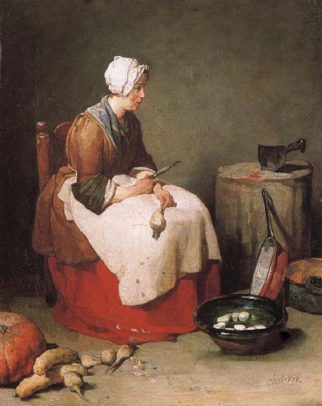 Jean Baptiste Simeon Chardin The Rubenputzerin Sweden oil painting art